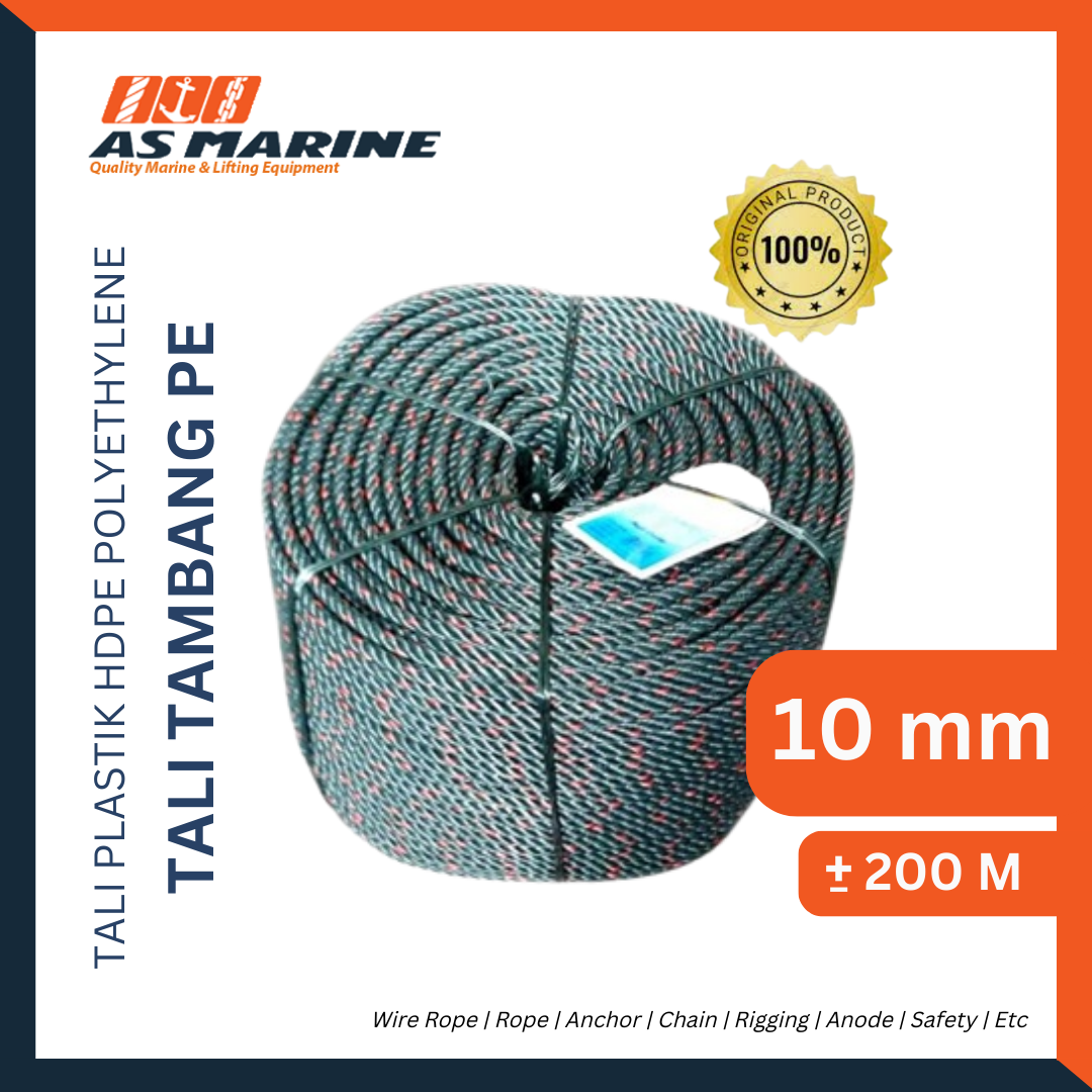 Tali Tambang PE / Tali Plastik HDPE Polyethylene 10 mm